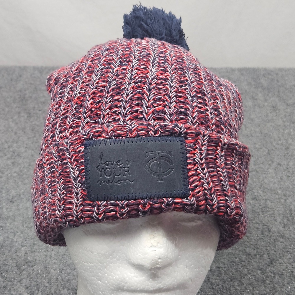 Minnesota Twins Beanie Hat Red Blue Love Your Melon Pom Knit MLB Gear Fanwear